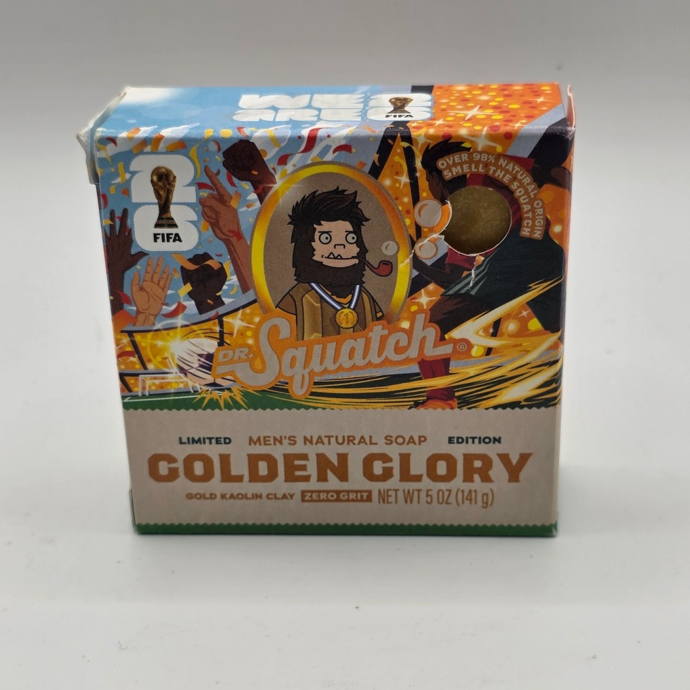 Dr. Squatch Golden Glory FIFA Limited Edition Mens Soap‎ Bar 5oz Discontinued